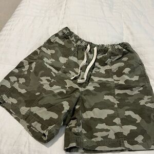 aerie Camo Drawstring/Elastic Canvas Shorts - Olive & Sage
